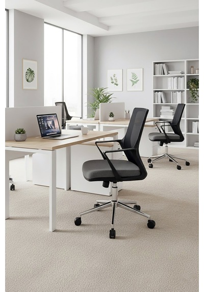 Ofisbazaar Alf Fileli Çalışma Koltuğu Ergonomik Şef Ve Toplantı Koltuğu Gri Gri