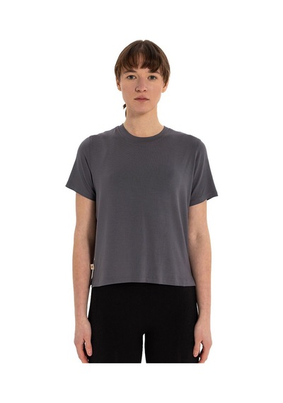 Inguz Modal Bisiklet Yaka Basic Yoga T-shirt Gri