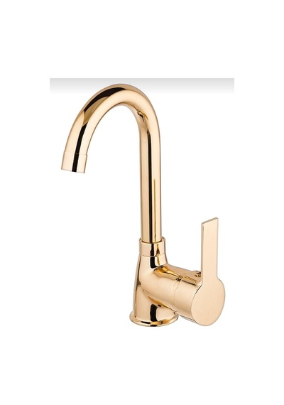 Modern Tasarımıyla Kısa Gold Eviye Bataryası Krom