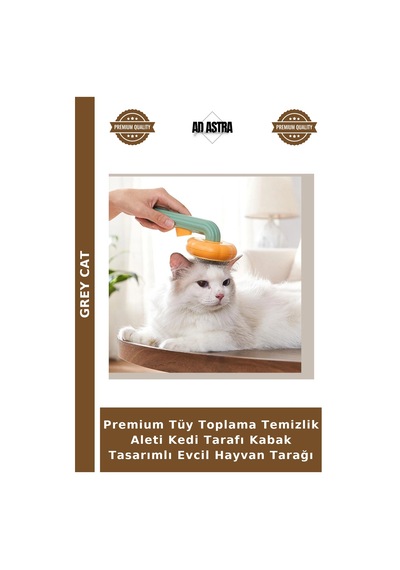 Premium Tüy Toplama Temizlik Aleti Kedi Tarafı Kabak Tasarımlı Evcil Hayvan Tarağı
