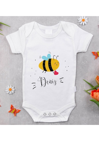 Bitmeyenkartus Bk Kids Isimli Bebek Body Zıbın - Model 29 Beyaz