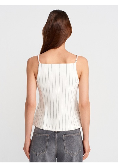 Dilvin 60585 Askılı Yelek-beyaz Beyaz