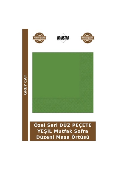Özel Seri Düz Peçete Yeşil Mutfak Sofra Düzeni Masa Örtüsü