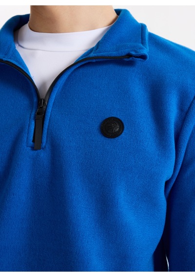 Discovery Expedition D5wm-swt3300 Mavi Fermuarlı Basic Erkek Polar Sweatshırt