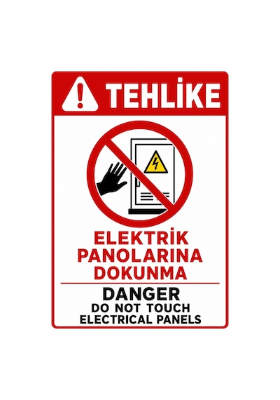 Elektrik Panolarına Dokunma 35x50cm Pvc Isg Levha