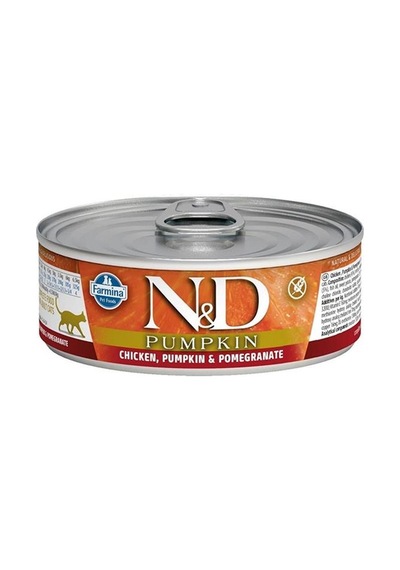 N&D Balkabaklı Tavuklu ve Narlı Tahılsız Konserve Yetişkin Kedi Maması 70 G