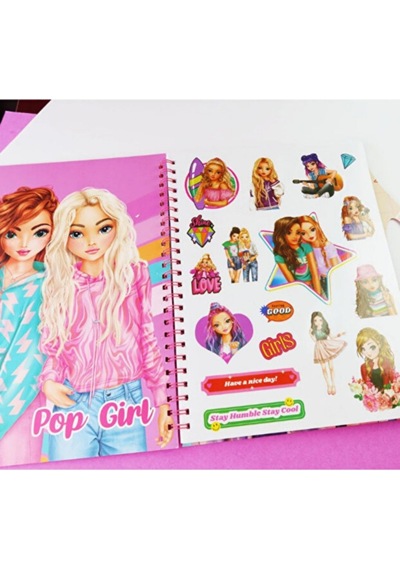Pop Girl Çantalı Boyama Kitabı Spiralli Eğitici Çocuk Boyama Bloğu 1 Adet