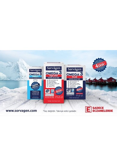 Sorvagen Omega 3 High Dha 1000mg Balık Yağı, 50 Kapsül