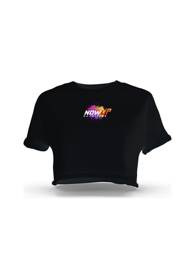 Nowup Nutrıtıon Nowup Logolu Siyah Kadın Crop-pembe siyah