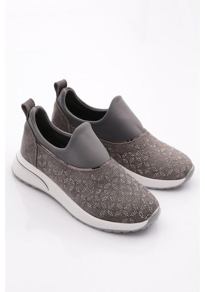 Dgn 404 Kadin Demir Taşli Sneaker Ayakkabi 404-2494-R12828 Gri - Beyaz