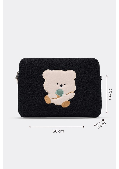 Mussen Teddy Bear Laptop Kılıfı 13" & 14" İnç Uyumlu Siyah