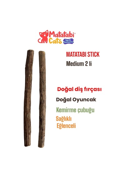 Matatabi Cats Matatabi Stick Medium Doğal Kedi Çiğneme Çubuğu, Kedi Oyuncağı 2'li Kedi Otu/nanesi Değildir