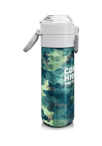 Coral High Kids Nefti Kamuflaj Desenli Pipetli Ve Direkt İçim Çelik Termos 500 Ml 31845 Kamuflaj - Gri