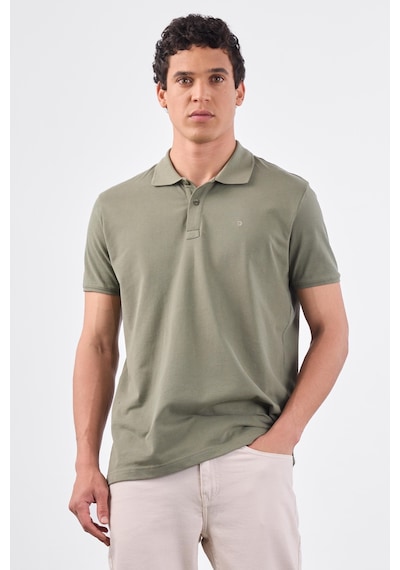 Dufy Haki Düz Erkek T-shirt - Slim Fit Haki