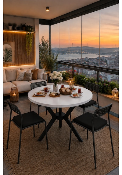 Beyaz 4 Kişilik Minderli Balkon Takımı, Balkon Masası, Balkon Sandalyesi, Yuvarlak Masa, Yemek Masası, Mutfak Masa Sandalye Takımı, 4 Sandalye 1 Masa Beyaz/siyah-siyah Beyaz 4 Kişilik Minderli Balkon Takımı, Balkon Masası, Balkon Sandalyesi, Yuvarlak Masa, Yemek Masası, Mutfak Masa Sandalye Takımı, 4 Sandalye 1 Masa Beyaz/siyah-siyah