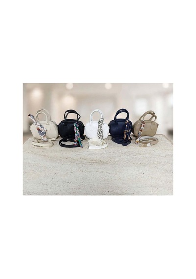 Names Bag Mini Baget Fular Detaylı El Çantası Omuz Çantası Ve Çapraz Çanta Bej