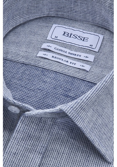 Bisse Sp Yaka Regular Fit Uk Gömlek Çift Cep Mavi Gmktn3sp224007 D35 Mavi