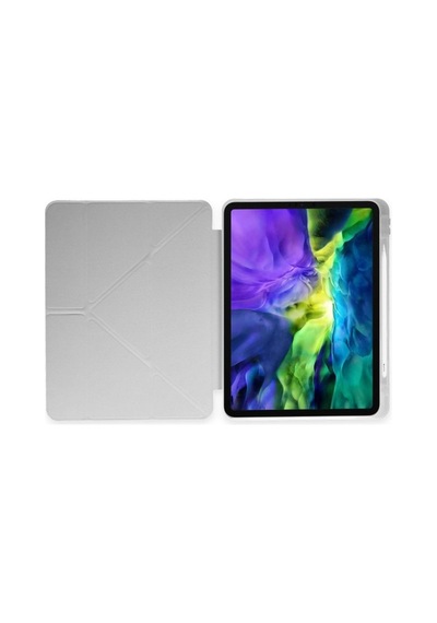 Samsung Galaxy Uyumlu, P610 Tab S6 Lite 10.4 Kılıf Kalemlikli Mars Tablet Kılıfı - Gri