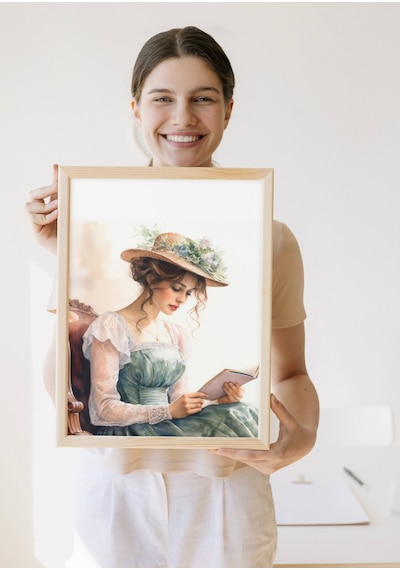 Sayılarla Boyama Tablo Seti Kitap Okuyan Güzel Kız