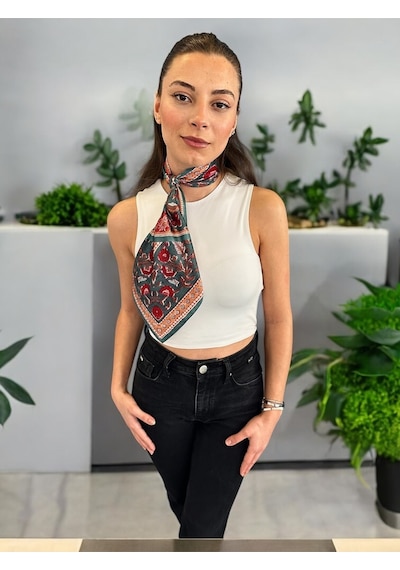 Vintage Desen Bandana/fular Çok Renkli