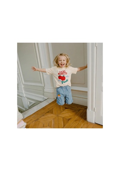Poala Kids Elmalı Jean Pantolon Mavi
