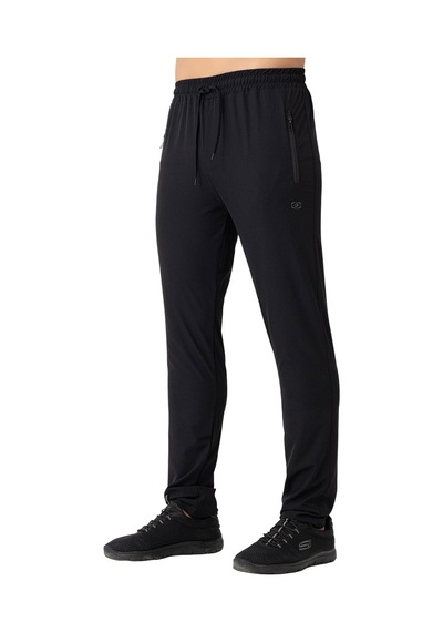 Crozwise Erkek Eşofman Altı Kalın Spor Lycra Pant 2246 Siyah