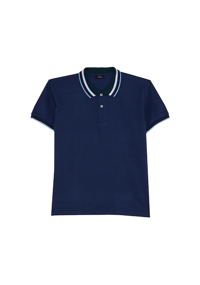 Erkek Slim Fit Dar Kesim %100 Pamuk Lacivert Polo Yaka Tişört-50176 Lacivert