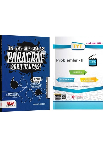 Sonuç Yayınları Tyt Problemler Iı Ve Ankara Kitap Merkezi Paragraf Soru Bankası Seti 2 Kitap
