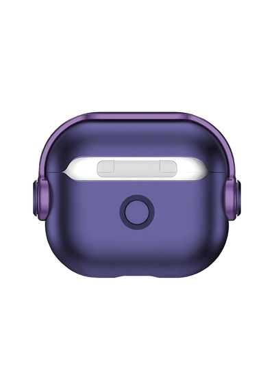Airpods 3 Djpods Sert Malzemeli Kilitli Kapak Askı Aparatlı Airpods 3 Uyumlu Kılıf Mor - Mor