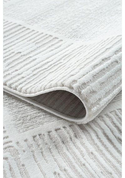 Mariesse Home Zen Koleksiyonu - Bambu Tarz Modern Sık Dokuma Halı Salon Oturma Odası Halısı Beyaz