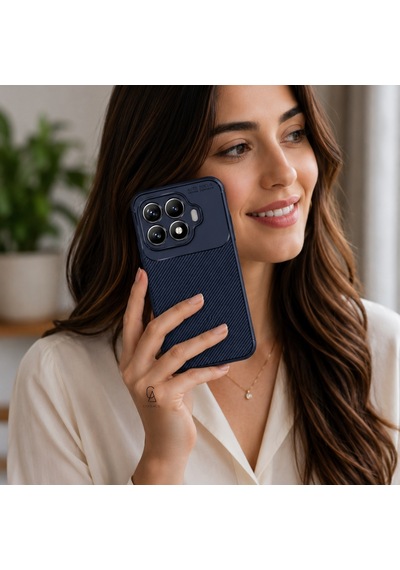 Xiaomi Mi 17t Uyumlu Kılıf Karbon Tasarım Kamera Korumalı Silikon Telefon Kılıfı Kapak Lacivert
