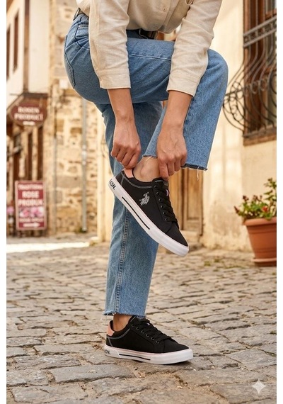 U.s. Polo Assn. Rachel 6fx Keten Orijinal Ürün Sneaker Kadın Ayakkabı Siyah