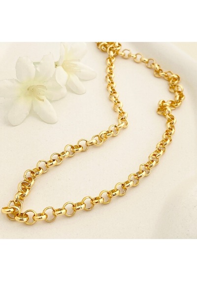 Doç Zincir Kalın Kolye Pirinç Gold 45+5cm Gold