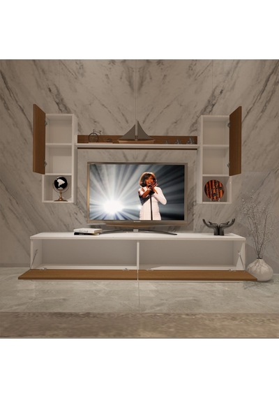 Decoraktiv Eko 5dab Slm Std Tv Ünitesi Tv Sehpası Beyaz - Ceviz