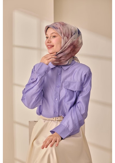 Silk Home Olinda İpek Eşarp 47004-10 Gri, Mor, Lacivert, Bordo