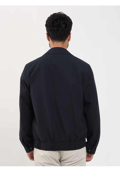 Dufy Lacivert Erkek Regular Fit Düz Klasik Yaka Bomber Mont - 104394-Lacivert