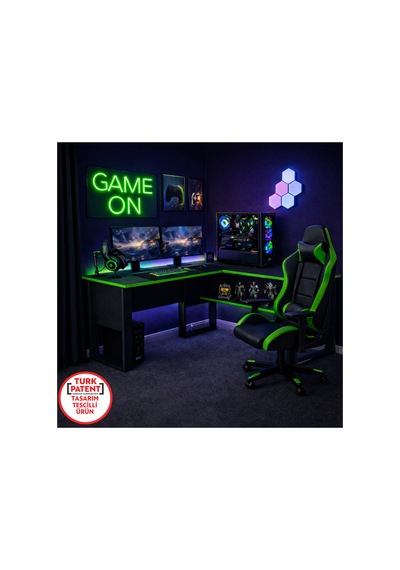Nexus Oyuncu Masası Gaming Masa Bilgisayar Siyah Yeşil Siyah - Yeşil