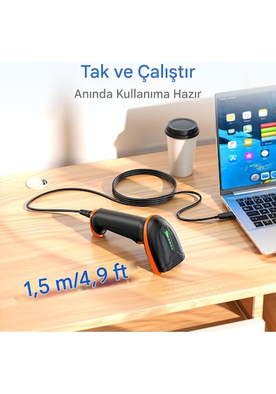 Tera 1d 2d Qr Barkod Okuyucu Darbeye Dayanıklı Su Geçirmez D5100y