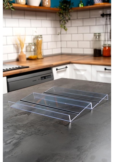 Mienda Home 2 Adet Kaydırmaz Pedli Şeffaf Stand Baharatlık Standı Çekmece Içi Düzenleyici Mh.ydk.plx2 Diğer