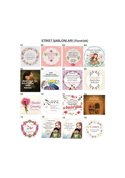 Anneler Günü Hediyelik Çikolata Kahve Kutusu Etiketli 10 Adet