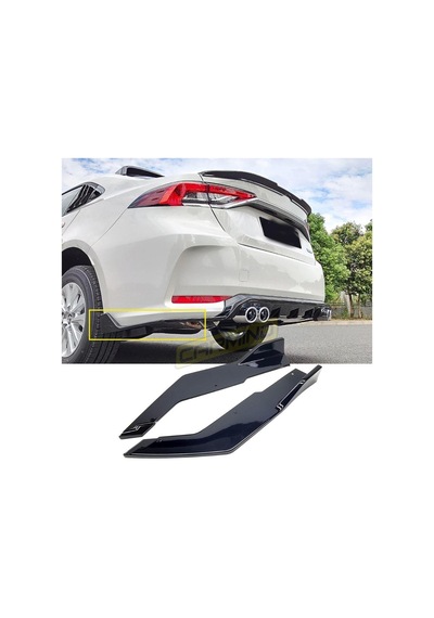 Carmind Toyota Corolla Uyumlu Uyumlu Arka Tampon Altı Flap Piano Black 2019-2021