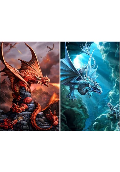 Prime 3d Ateş Ejderhası Ve Su Ejderhası İkili Puzzle 200 Parça 10244