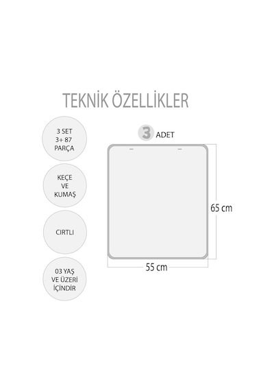 3 Set - 87 Parça Tox Az - Çok . Büyük - Küçük Meyve ve Sıradakini