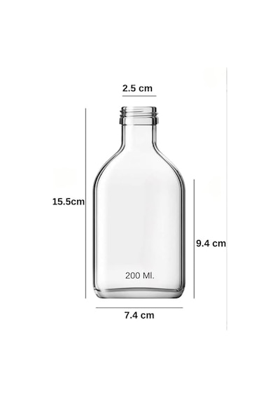 5 Adet Kapaklı Cold Brew Şişesi 200 Ml Yassı Cam, Soğuk Kahve, Detoks, Sos Ve Yağdanlık Şişesi Diğer