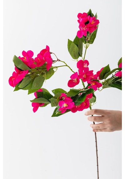 Yapay Lux Menekşe Dalı Fuşya 80 Cm 5 Yaprak Fuşya