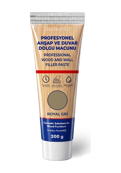 Ahşap Parke Duvar Tamir Macunu Royal Gri Mobilya Dolgu Çatlak Giderici 200 Gr Kullanıma Hazır