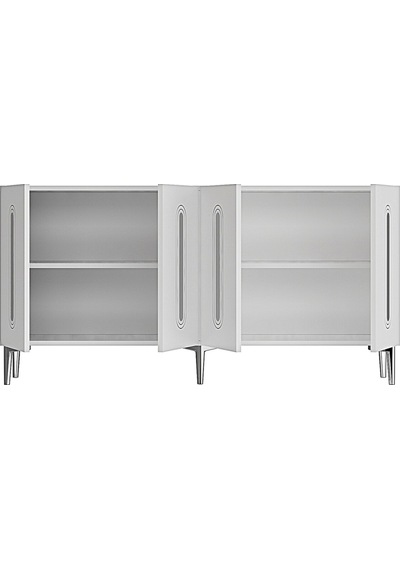 Ka1520bs Rany150 Konsol, Kahve Köşesi, Tv Sehpası Beyaz-sılver 150cm Beyaz-sılver Ka1520bs Rany150 Konsol, Kahve Köşesi, Tv Sehpası Beyaz-sılver 150cm Beyaz-sılver