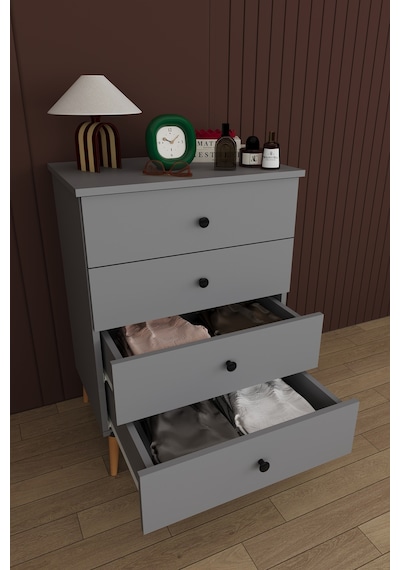 Asra Trend Yatak Odası Takımı 5 Parça %100 Mdf Gardırop Şifonyer Makyaj Masası Komodin Ytk02