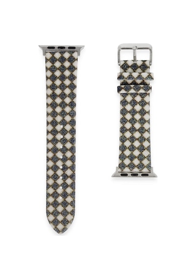 Newface - 587 - Apple Watch 42mm Karo Motif Kordon - Edntrend - - Siyah