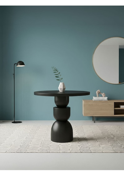 Orbis Yuvarlak Ahşap Yemek Masası 100x100 Siyah Orbis Yuvarlak Ahşap Yemek Masası 100x100 Siyah
